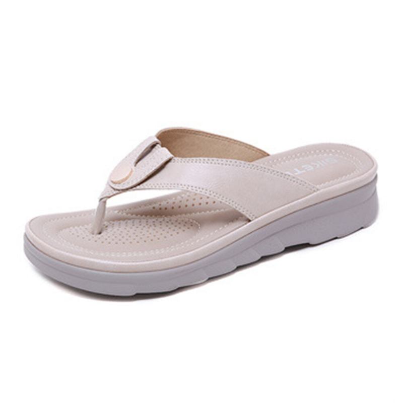 Kvinder Stor Størrelse Stitching Flip Flops Strand Flade Casual Sandaler