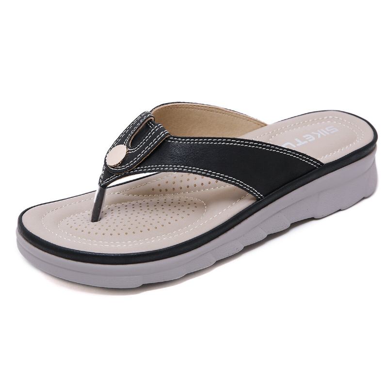 Kvinder Stor Størrelse Stitching Flip Flops Strand Flade Casual Sandaler