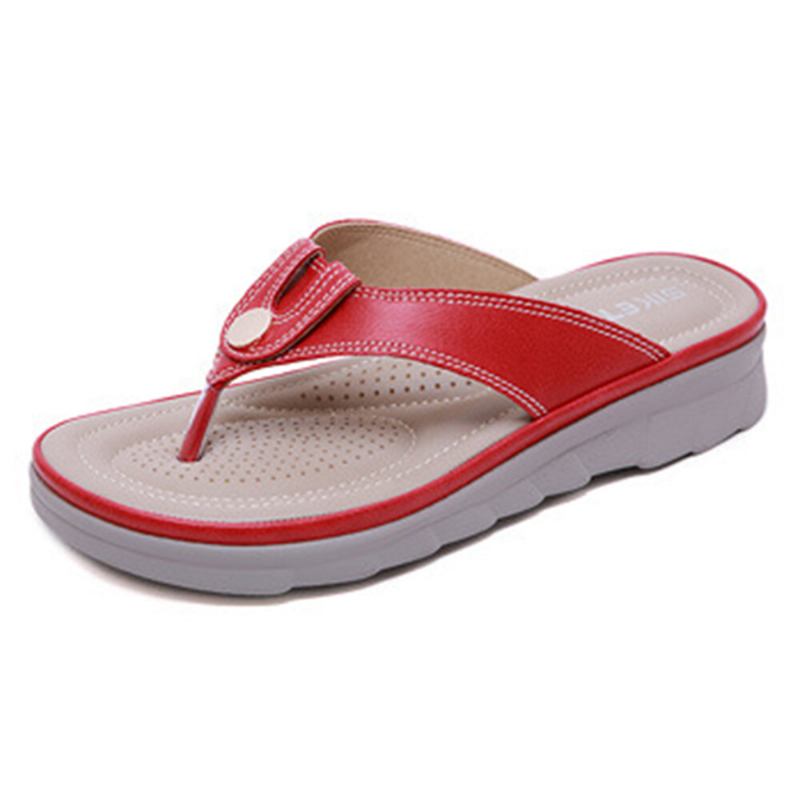 Kvinder Stor Størrelse Stitching Flip Flops Strand Flade Casual Sandaler