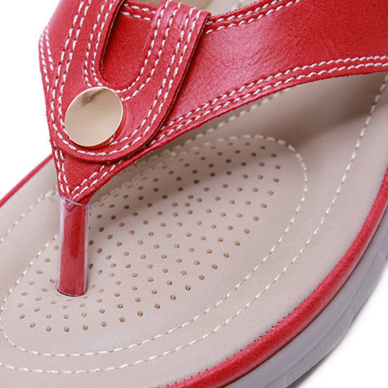 Kvinder Stor Størrelse Stitching Flip Flops Strand Flade Casual Sandaler