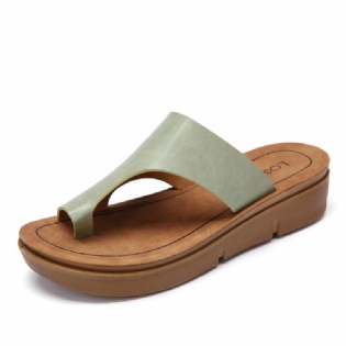 Kvinder Toe Ring Slip On Blød Sål Casual Sommersandaler