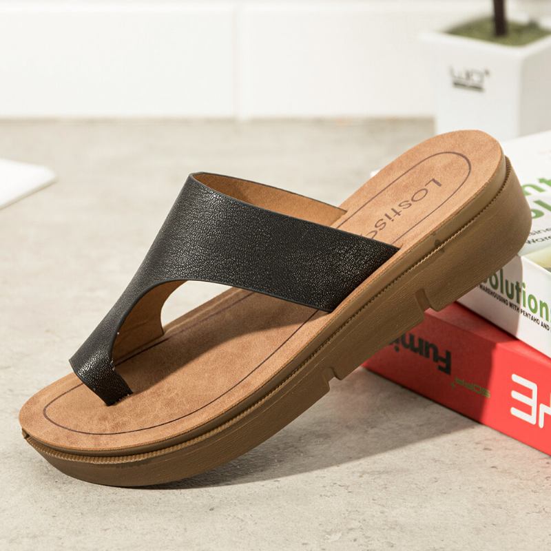 Kvinder Toe Ring Slip On Blød Sål Casual Sommersandaler