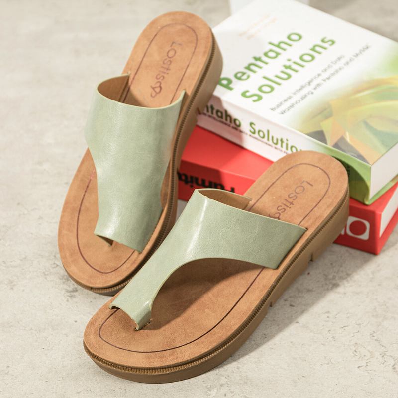 Kvinder Toe Ring Slip On Blød Sål Casual Sommersandaler