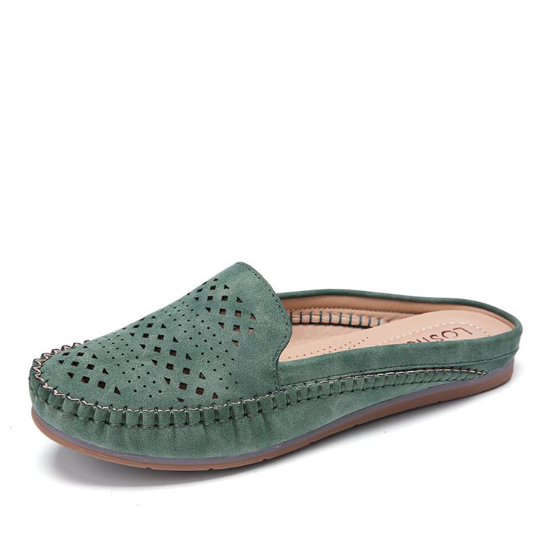 Kvinder Udhult Åndbar Casual Comfy Rygløse Flats Sandaler