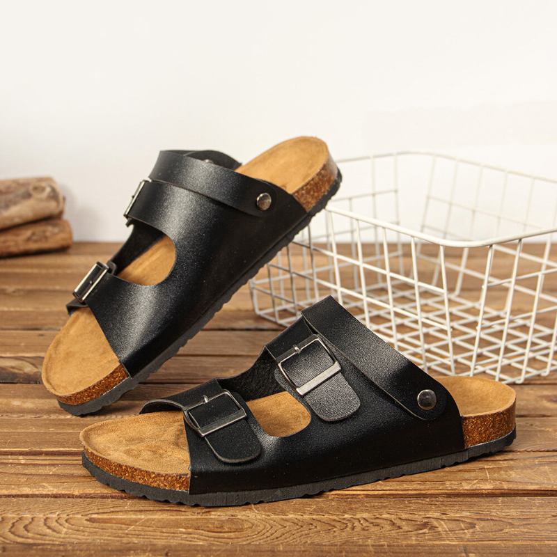 Mænd Åndbar To-vejs Slip-on Skridsikker Korkbund Casual Sandaler