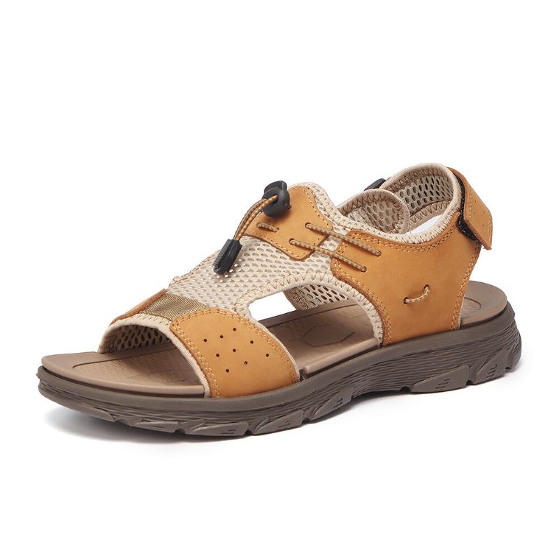 Mænd Kohud Mesh Åndbar Skridsikker Casual Outdoor Sandaler