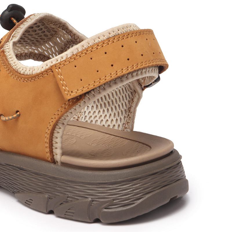 Mænd Kohud Mesh Åndbar Skridsikker Casual Outdoor Sandaler