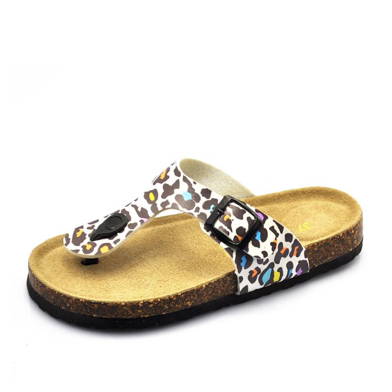 Plus Size Kvinder Casual Blød Sål Flip Flops Udskrivning Beach Cork Sandaler