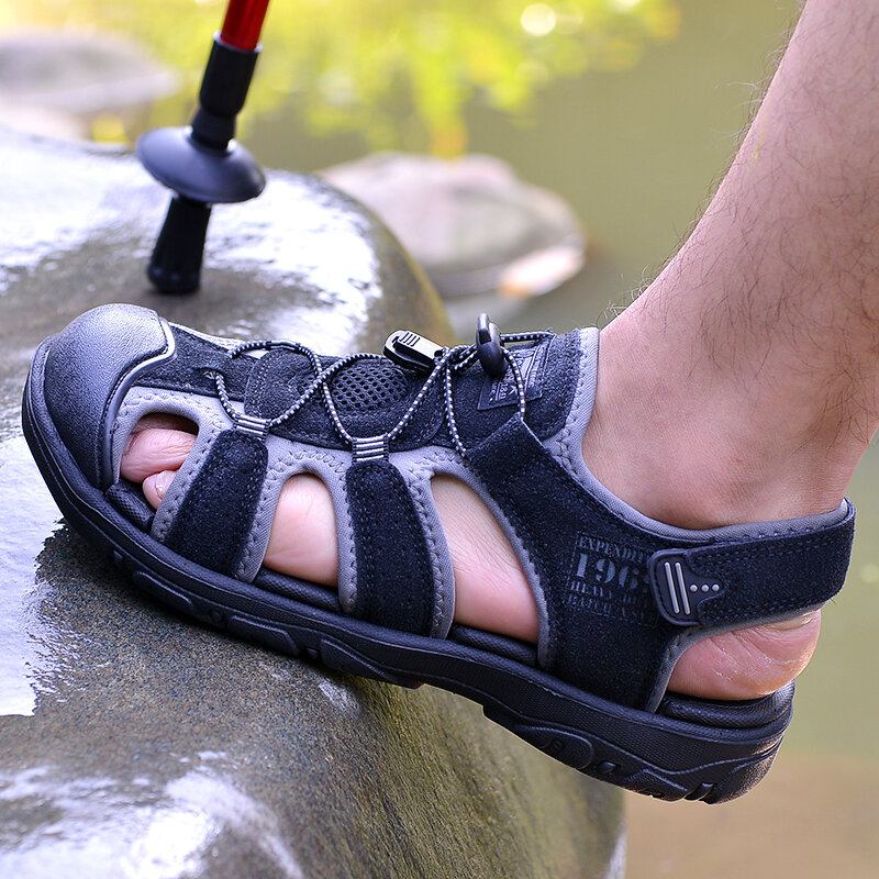 Sommertåbeskyttet Udendørs Ruskind Romerske Strandsko Casual Sandaler