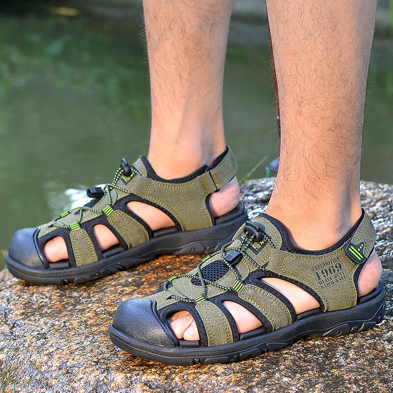 Sommertåbeskyttet Udendørs Ruskind Romerske Strandsko Casual Sandaler