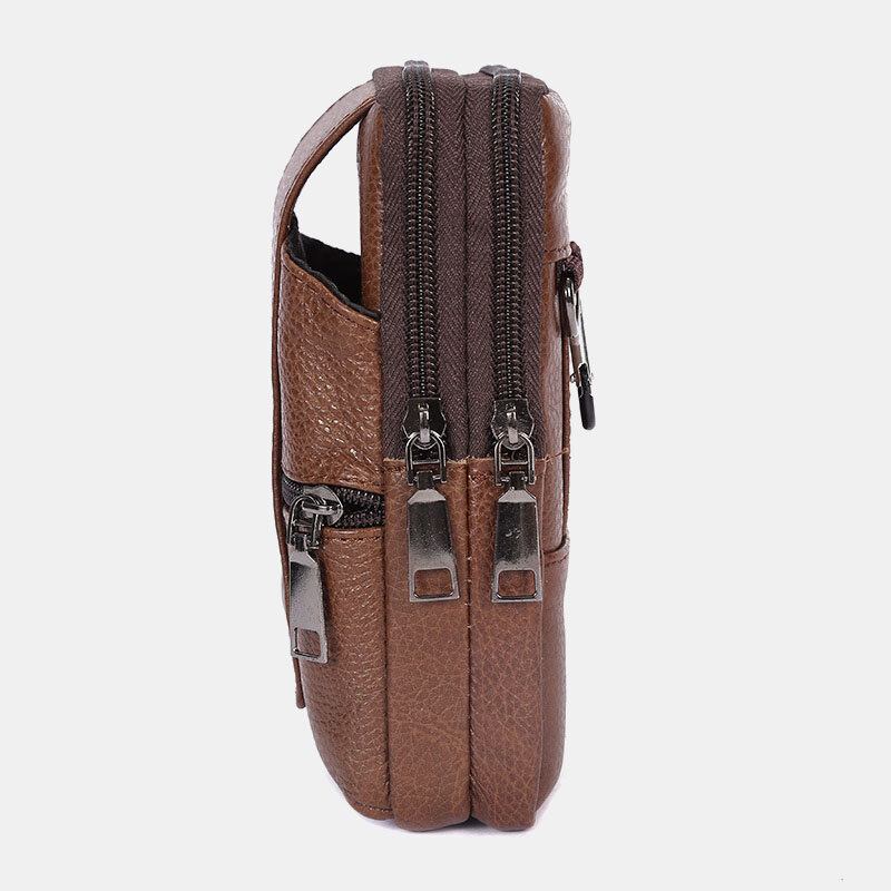 Mænd Slidstærk Flap Magnetisk Knap Design Taljetaske Åndbar Smagløs Bæltetaske 6.5 Tommer Telefontaske Crossbody-tasker Med Skulderrem