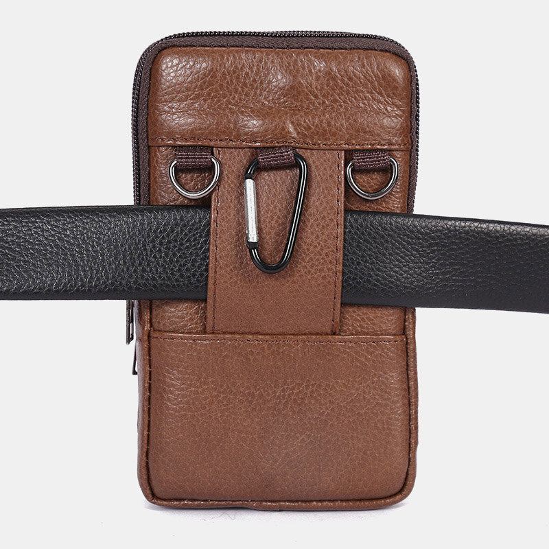 Mænd Slidstærk Flap Magnetisk Knap Design Taljetaske Åndbar Smagløs Bæltetaske 6.5 Tommer Telefontaske Crossbody-tasker Med Skulderrem