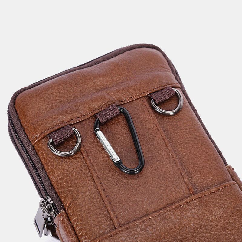 Mænd Slidstærk Flap Magnetisk Knap Design Taljetaske Åndbar Smagløs Bæltetaske 6.5 Tommer Telefontaske Crossbody-tasker Med Skulderrem