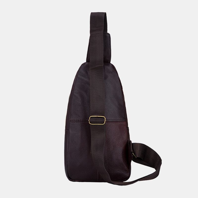 Mænd Ægte Læder Flerlags Letvægts Crossbody-taske Brysttaske Sling Bag