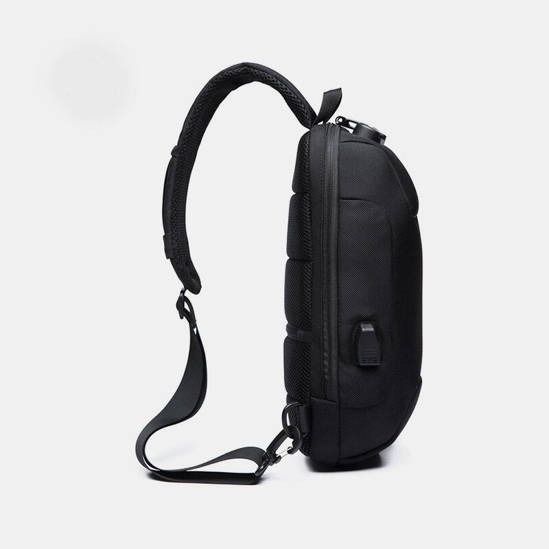 Mænd Anti-tyveri Usb Opladning Flerlag Vandtæt Crossbody Taske Brysttaske Sling Bag