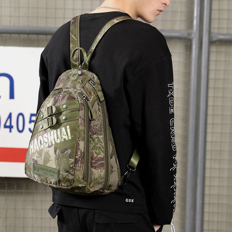 Mænd Camouflages Multifunktion Stor Kapacitet Vandtæt Sport Brysttaske Skuldertaske Crossbody Taske Rygsæk