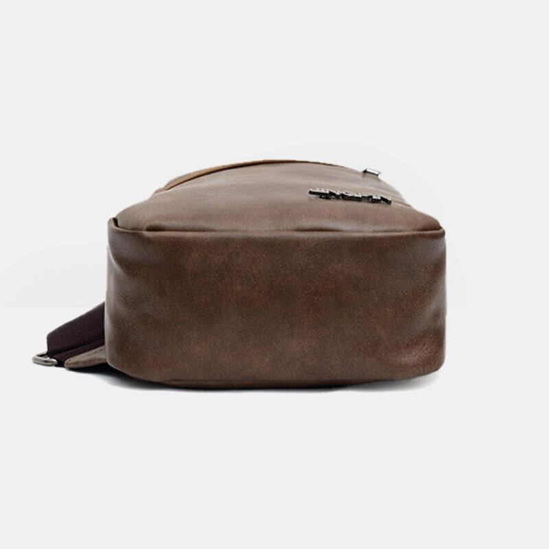 Mænd Large Capacity Øretelefonhul Business Multi-pocket Crossbody Taske Brysttaske Sling Bag