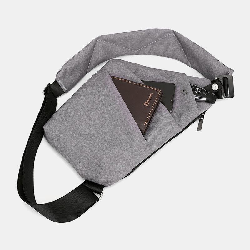 Mænd Lysende Oxford Multi-lommer Stor Kapacitet Tyverisikring Vandtæt Crossbody Taske Brysttaske Sling Bag