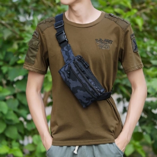 Mænd Nylon Camouflage Multi-bære Multi-lomme Sport Udendørs Taktisk Skuldertaske Brysttaske