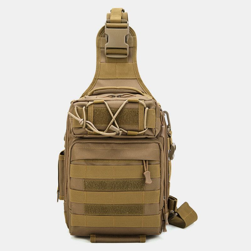 Mænd Nylon Camouflage Multifunktion Stor Kapacitet Udendørs Fiskeri Crossbody Tasker Brysttaske Tactical Bag