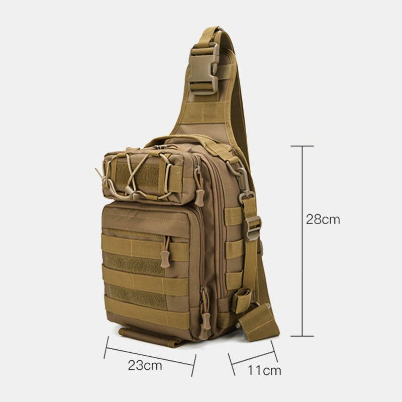 Mænd Nylon Camouflage Multifunktion Stor Kapacitet Udendørs Fiskeri Crossbody Tasker Brysttaske Tactical Bag