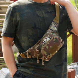 Mænd Nylon Multi-bære Multi-lomme Udendørs Tactical Camouflage Ridning Taljetaske Skuldertaske Brysttaske