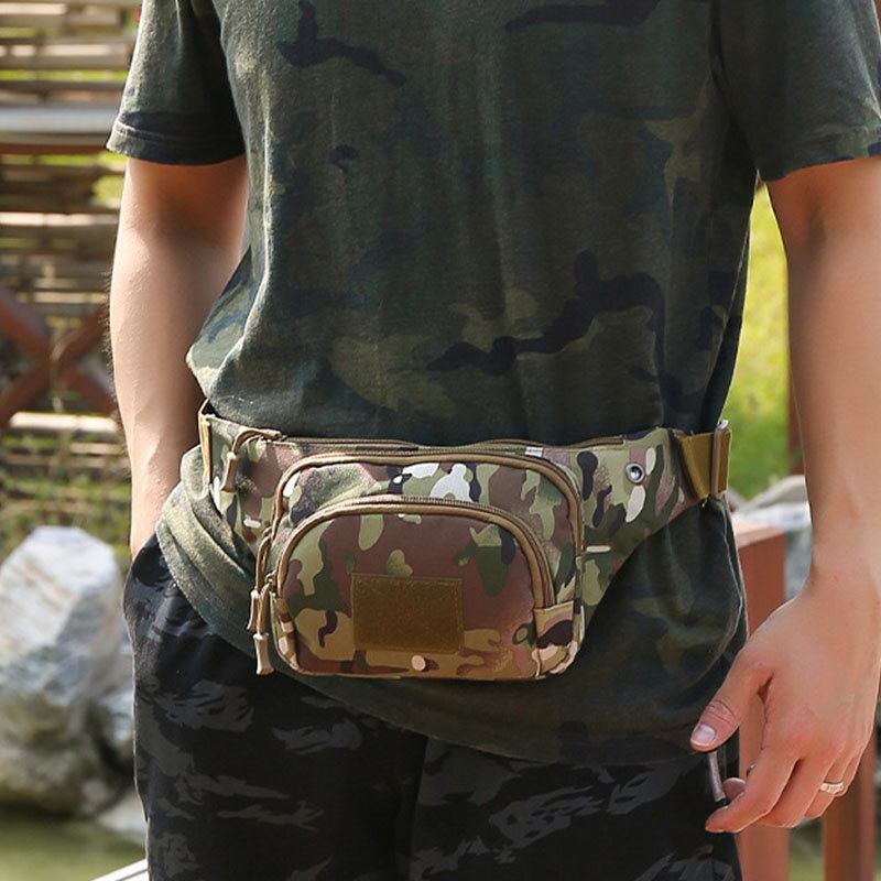 Mænd Nylon Multi-bære Multi-lomme Udendørs Tactical Camouflage Ridning Taljetaske Skuldertaske Brysttaske