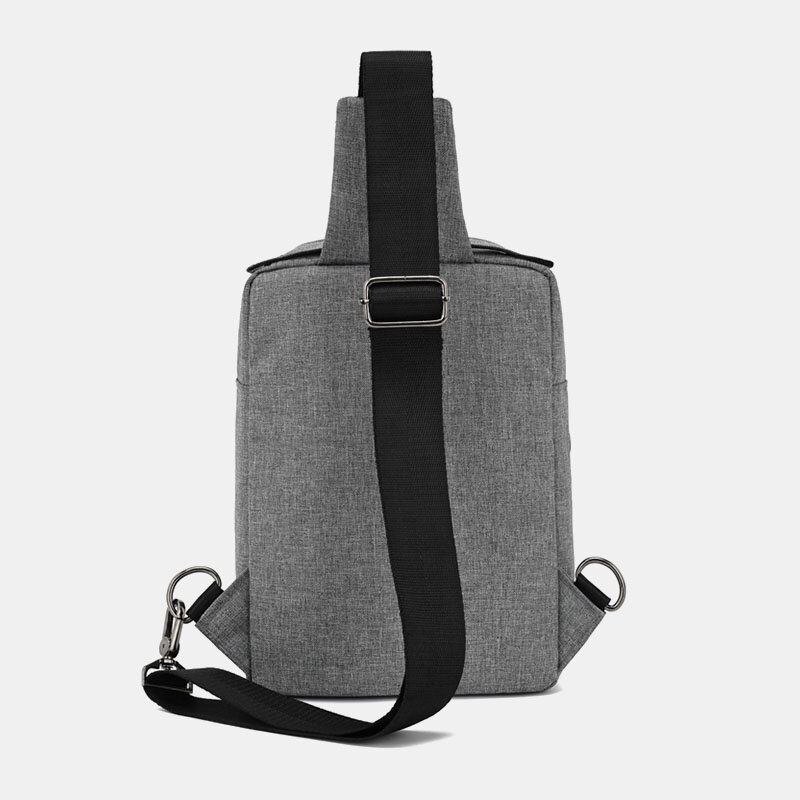 Mænd Oxford Brysttaske Med Stor Kapacitet Casual Multifunktions Øretelefon Hul Design Crossbody Taske Skuldertaske