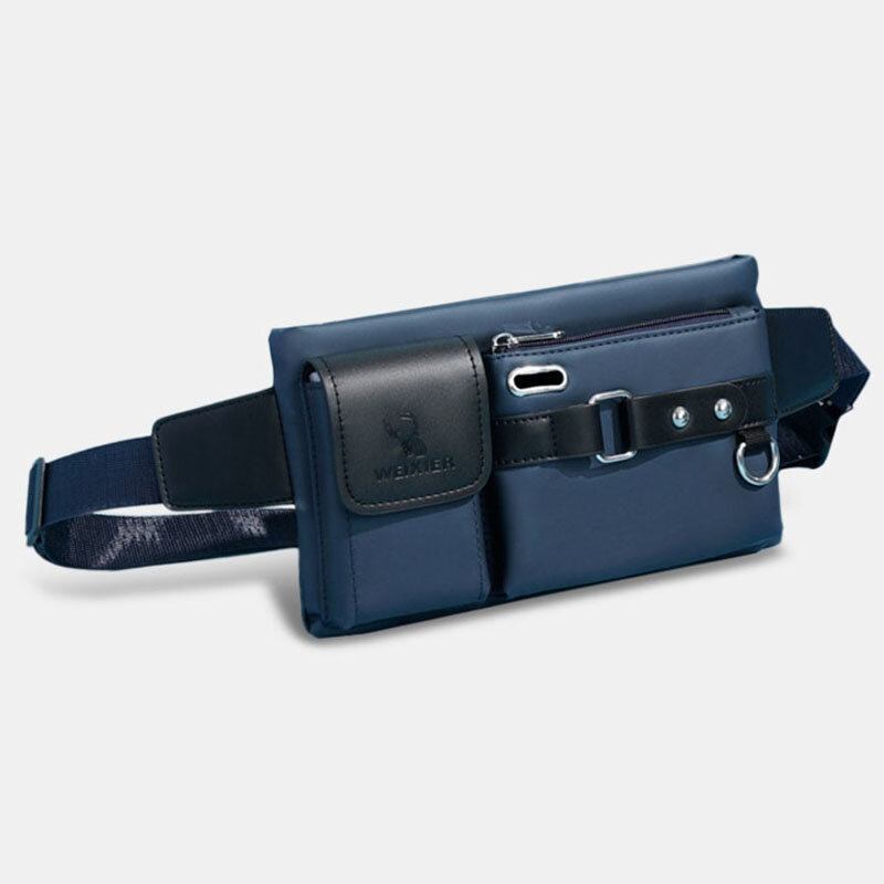 Mænd Oxford Multifunktion Vandtæt Hovedtelefon Huldesign Brysttaske Taljetaske Casual Fashion 6.5 Tommer Telefontaske Crossbody-tasker