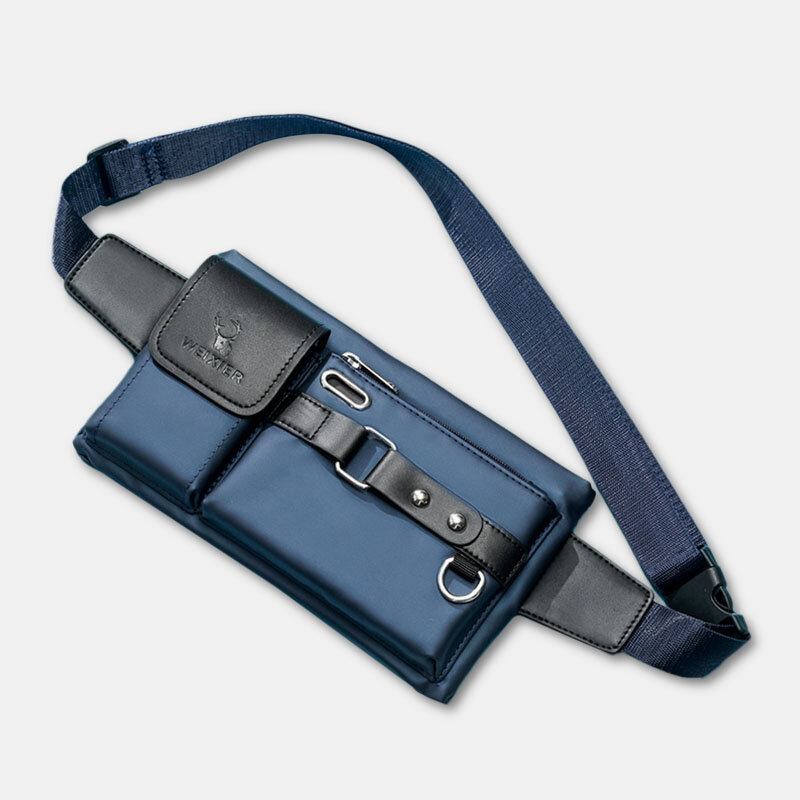 Mænd Oxford Multifunktion Vandtæt Hovedtelefon Huldesign Brysttaske Taljetaske Casual Fashion 6.5 Tommer Telefontaske Crossbody-tasker