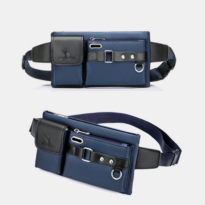 Mænd Oxford Multifunktion Vandtæt Hovedtelefon Huldesign Brysttaske Taljetaske Casual Fashion 6.5 Tommer Telefontaske Crossbody-tasker