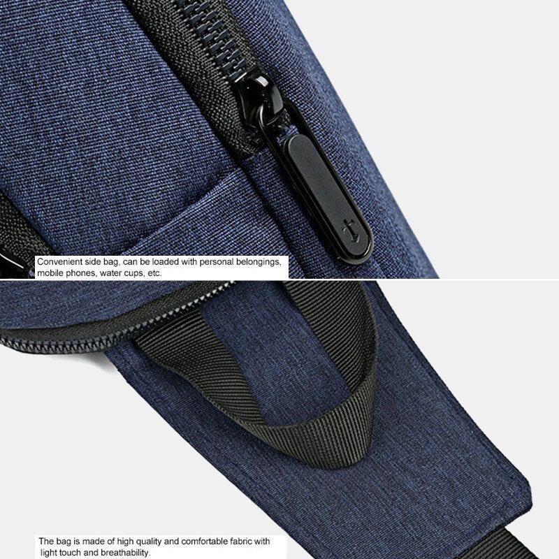 Mænd Oxford Vandtæt Usb-opladningsbrysttaske Med Stor Kapacitet Messenger Crossbody-taske