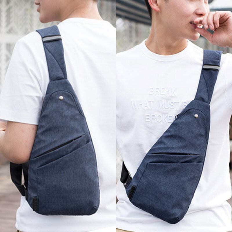 Mænd Polyester Stor Kapacitet Multi-lomme Vandtæt Casual Crossbody Taske Brysttaske Sling Bag