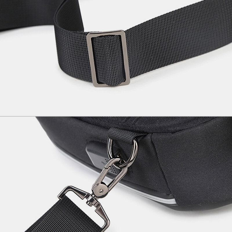 Mænd Stor Kapacitet Usb Opladning Flerlag Vandtæt Crossbody Taske Brysttaske Sling Bag