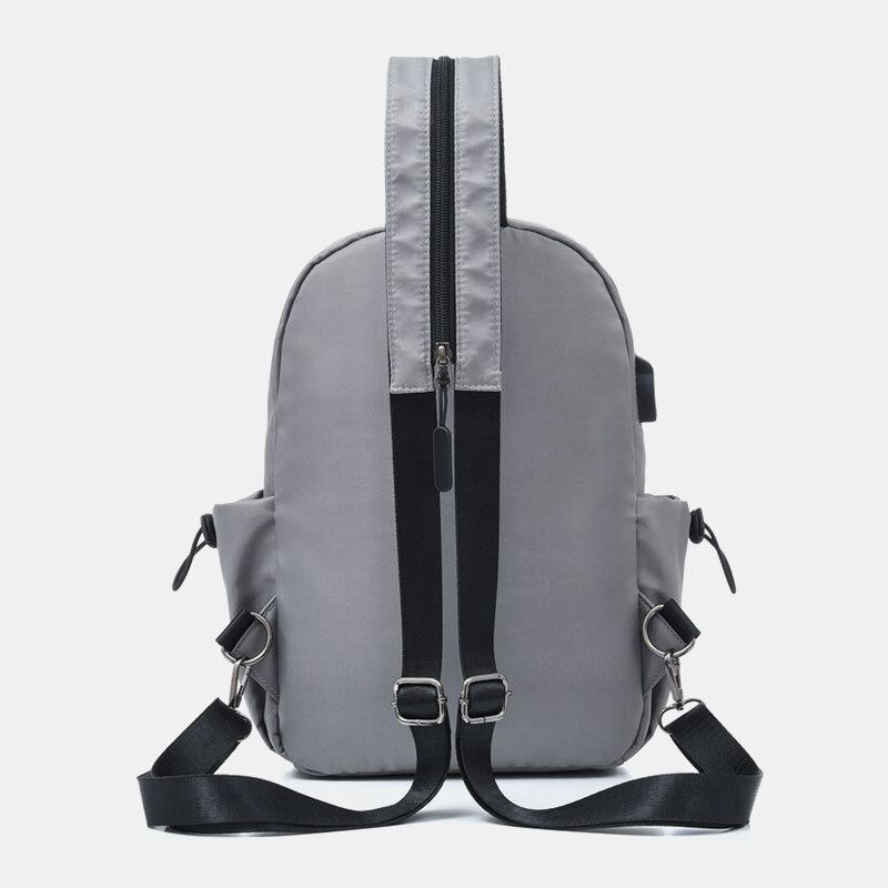 Mænd Usb Opladning Multi-bære Multi-lag Vandtæt Crossbody Taske Brysttaske Sling Taske Rygsæk