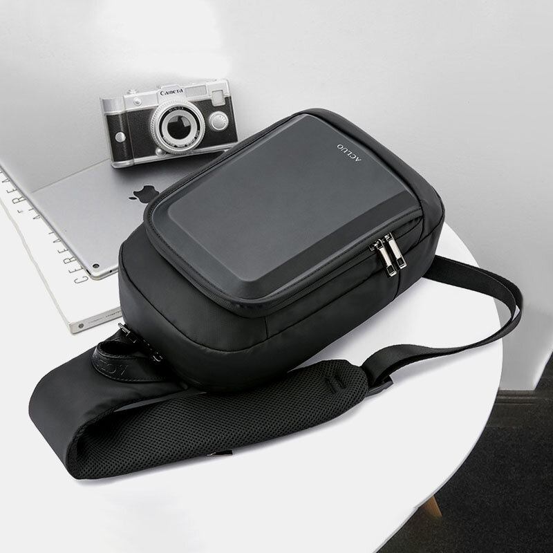 Mænd Usb-opladning Vandtæt Brysttaske Casual Aftagelig Skulderrem Åndbar Crossbody-tasker Skuldertaske