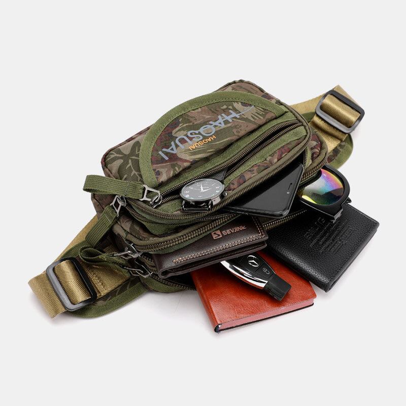 Mænd Vandtæt Multi-pocket Camouflage Outdoor Brysttaske Bæltetaske Sling Bag