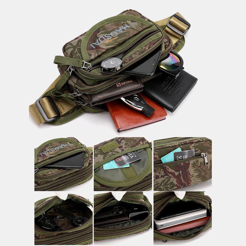 Mænd Vandtæt Multi-pocket Camouflage Outdoor Brysttaske Bæltetaske Sling Bag