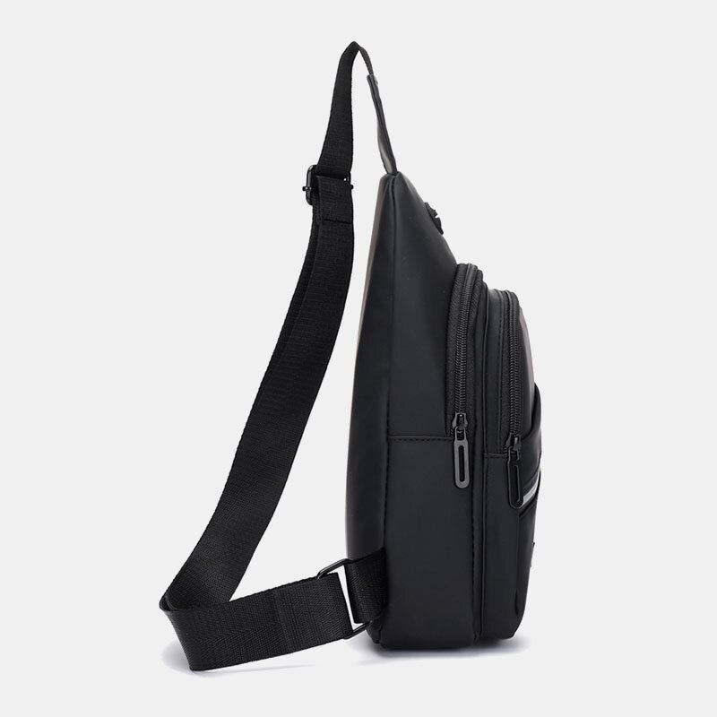 Mænd Vandtæt Slidfast Brysttaske Casual Oxford Hovedtelefoner Hul Crossbody Tasker Skuldertaske