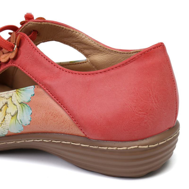 Blomstermønster Elastikbånd Rund Tåsplejsning Retro Casual Flats