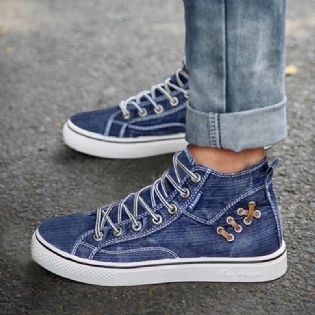 Dame Denim Comfy Wearable Casual Sports High Top Flats