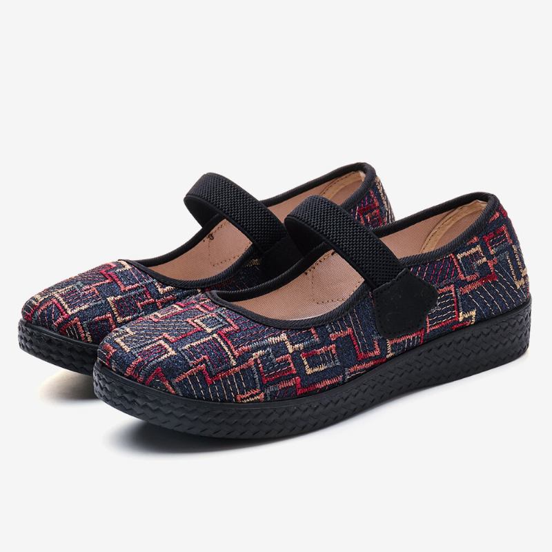 Dame Gamle Peking Klud Elastik Slip On Resistant Loafers