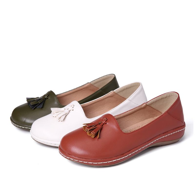 Dame Kvast Ensfarvet Casual Casal Comfy Flats