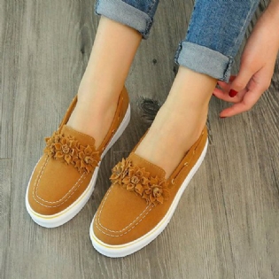 Dame Ruskind Flower Comfy Foring Simple Solid Casual Loafers Sko