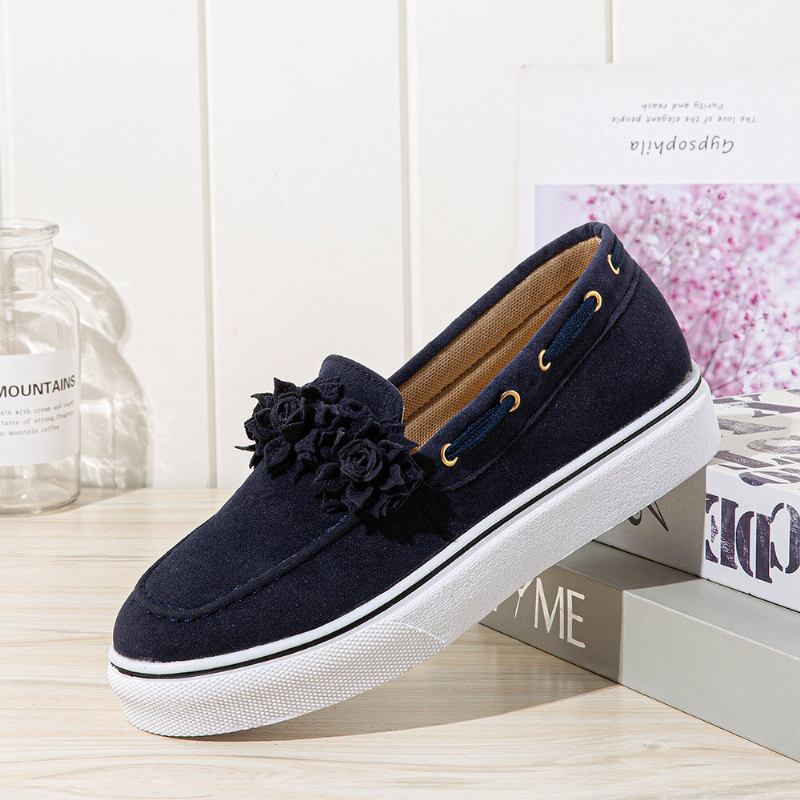 Dame Ruskind Flower Comfy Foring Simple Solid Casual Loafers Sko