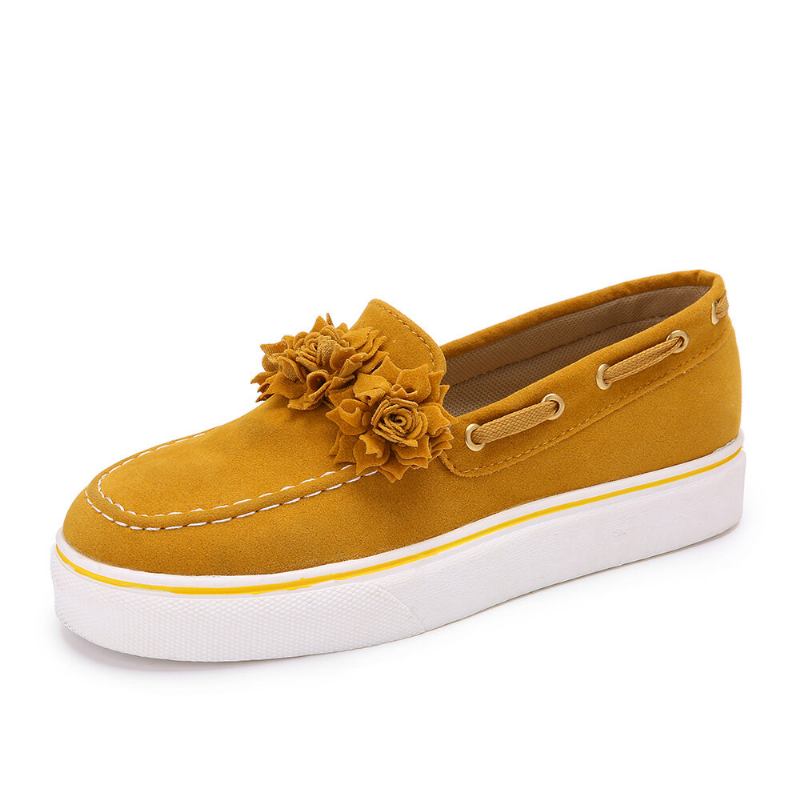 Dame Ruskind Flower Comfy Foring Simple Solid Casual Loafers Sko