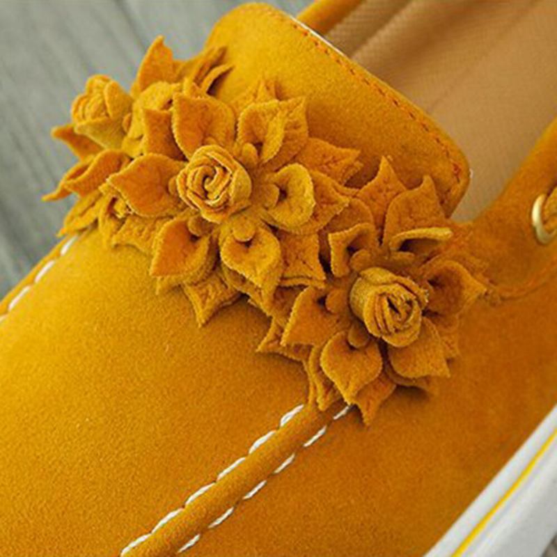 Dame Ruskind Flower Comfy Foring Simple Solid Casual Loafers Sko