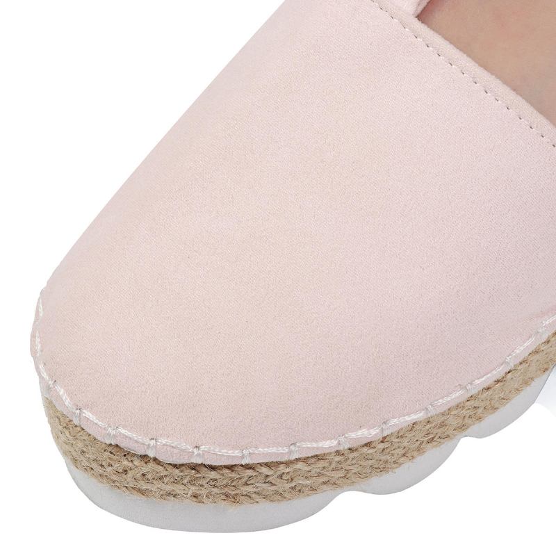 Dame-strappy Espadrilles Plus Size Casual Ensfarvet Sommer Platform Sandaler