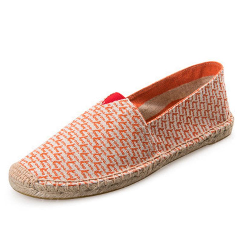 Damer Large Størrelse Ensfarvet Slip-on Espadrilles Fisker Flade Sko