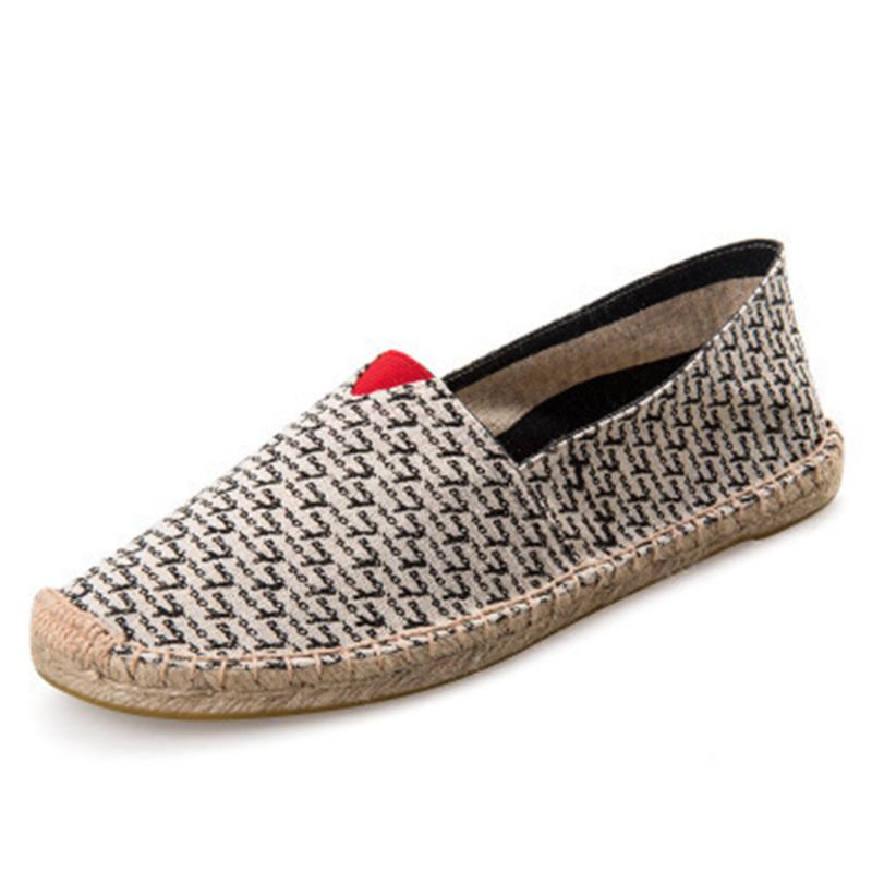 Damer Large Størrelse Ensfarvet Slip-on Espadrilles Fisker Flade Sko